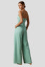 Women's Wedding Guest V-Neck Wide Leg Jumpsuit With Side Pockets