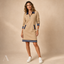 Women's Zip-Up Polo Collar Long-Sleeve Straight-Cut Mini Dress