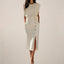 Women's Button Detail and Side Slit Midi Dress