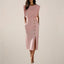 Women's Button Detail and Side Slit Midi Dress