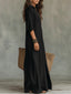 Women's Button Front Collared Shirt Maxi Dress