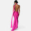 Women's Chic Backless Scarf Tie Evening Dress