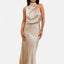 Women’s Elegant Mock Neck Sleeveless Maxi Dress