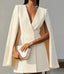 Women's V-Neck Double Breasted Cape Sleeve Blazer Dress