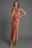 Women's Halterneck Wedding Guest Midi Dress