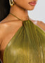 Women's High Slit Halter Neck Maxi Dress