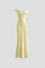 Women's Prom & Wedding Fitted Off Shoulder Sheath Yellow Sleeveless Maxi Dress