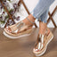 Women's Peep Toe Espadrille Wedge Sandals With Ankle Strap
