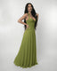 Women's Prom Halter Neck Sweetheart Pleated Flowy Maxi Dress