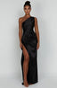 Women's Asymmetric One-Shoulder Refined Maxi Dress