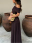 Women's Wedding Guest Off Shoulder Chiffon Maxi Dress