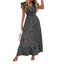 Women's Wedding Guest Polka Dot Ruffle Sleeve V-Neck Maxi Dress