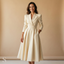 Women’s Formal Long Sleeve Pocket Midi Dress