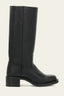 Women's Classic Knee-High Round-Toe Block-Heel Western Boots